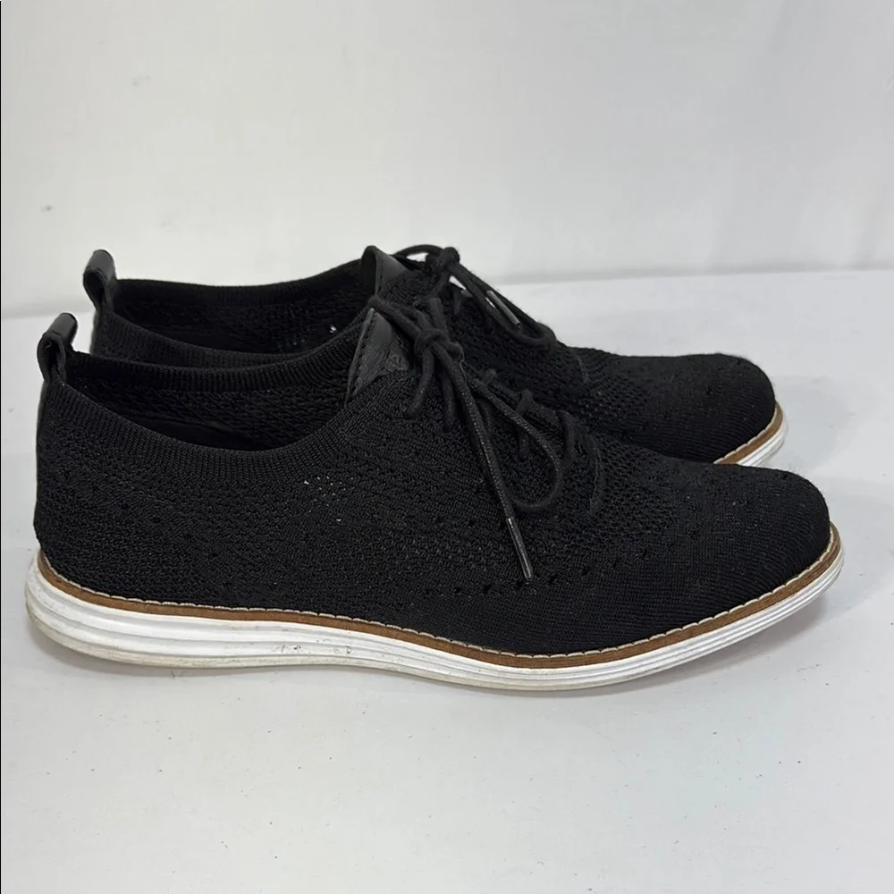 ☘️Cole Haan original grand Black and White Knit Sneakers wingtip, Oxford styling - Picture 3 of 8